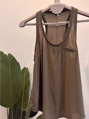 Guess Olive Green Scoop Neck Tank Top